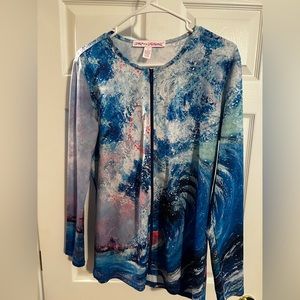 Leoma Lovegrove zip front long sleeve jacket/shirt size M